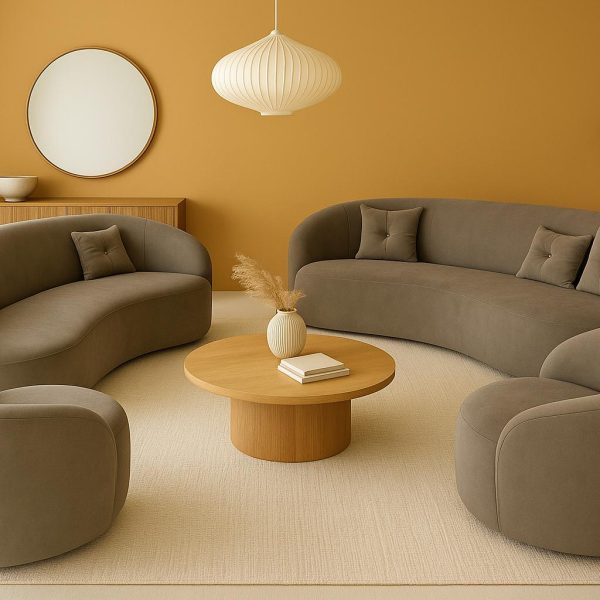 Fasolia soffgrupp 3,3,1,1 Tyg grey beige