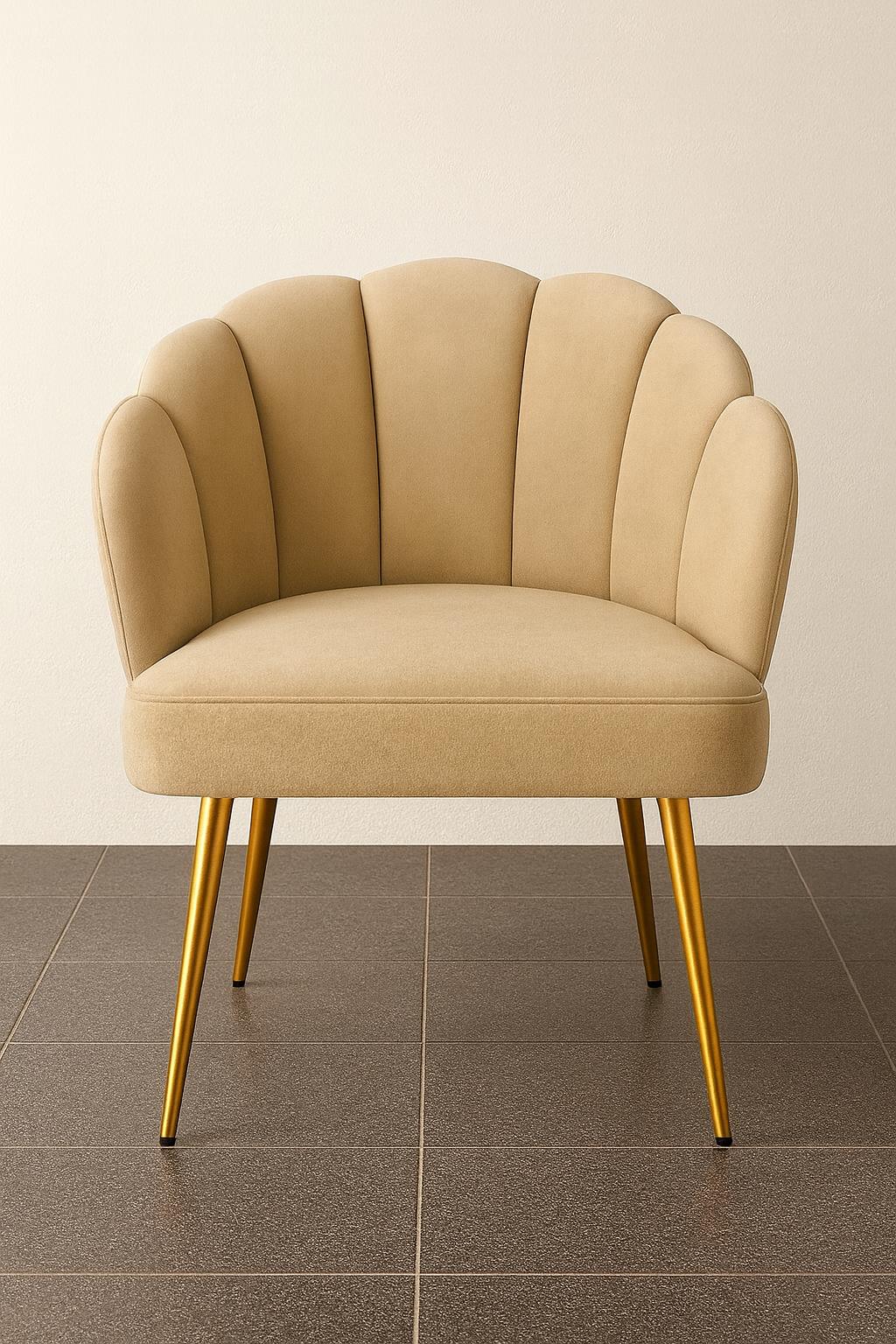 Ros Stol Gråbeige ( Guld Ben ) - Bild 4