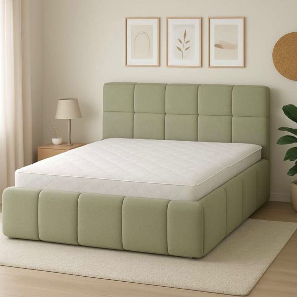 Montana Säng 180*200 Ljus Olivgrön Med Madrass