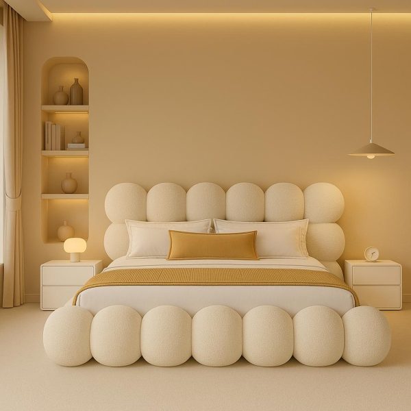 Moonshell Säng 180*200 Beige Med Madrass