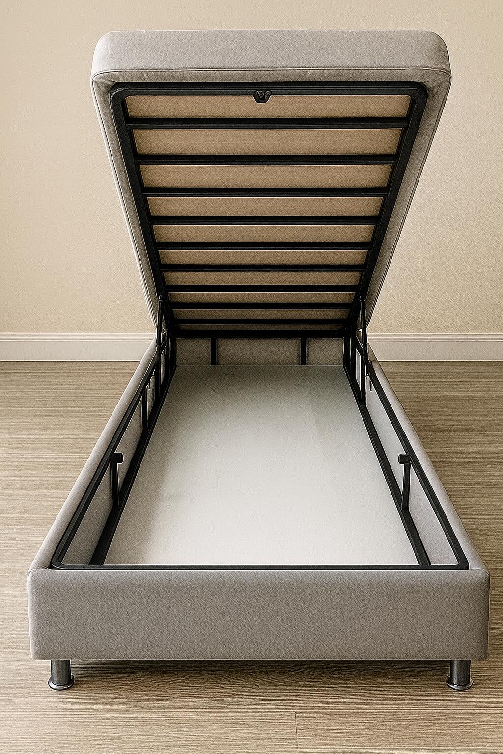 Smk Säng 90*200 Gråbeige Med Madrass - Bild 2