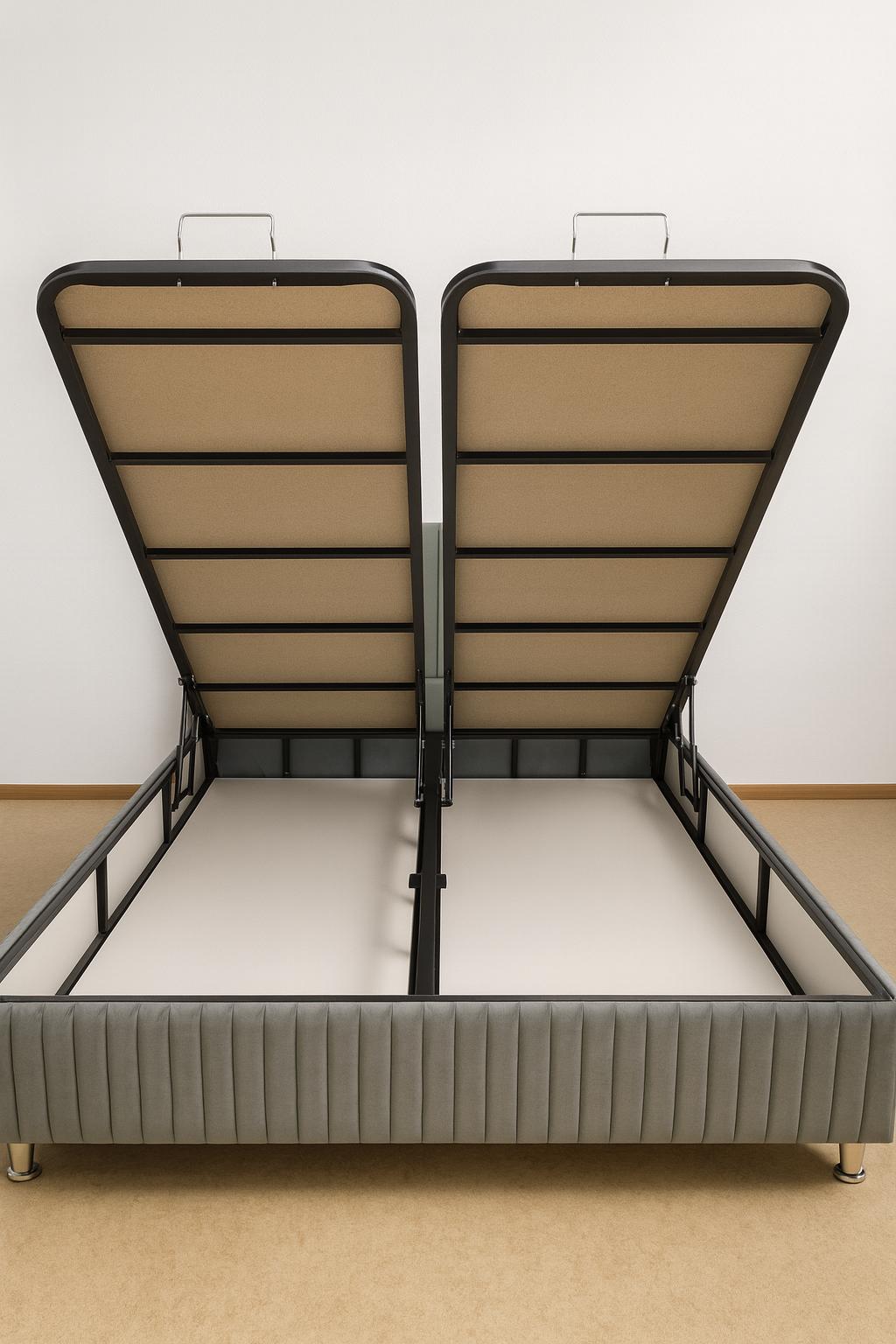 Piyano Säng 160*200 Grå Med Madrass - Bild 2