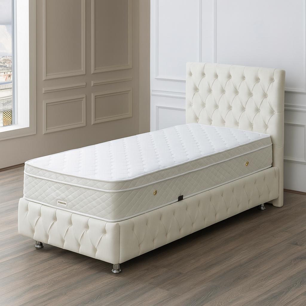 Luna Säng 90*200 Beige Med Madrass