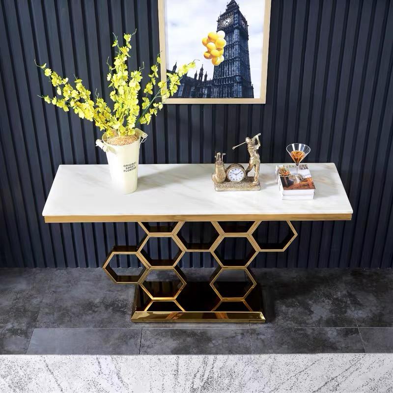 Aurelia avläsningsbord Guld Med Vit Marmor - Bild 2