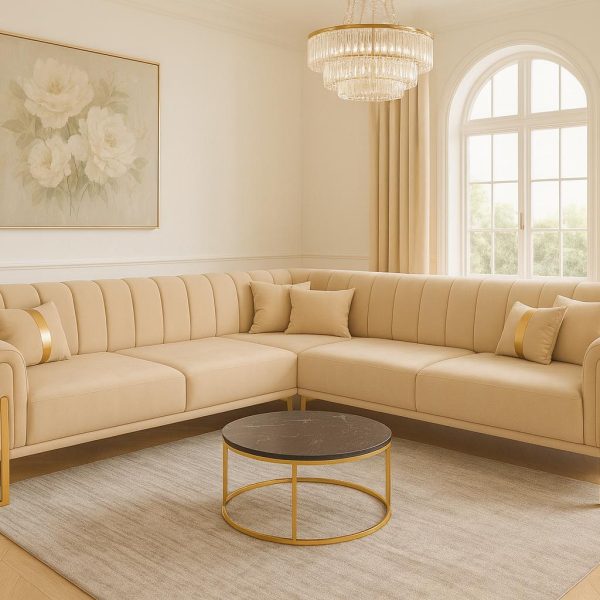 Piyano hörnsoffa 300*300 Tyg Beige