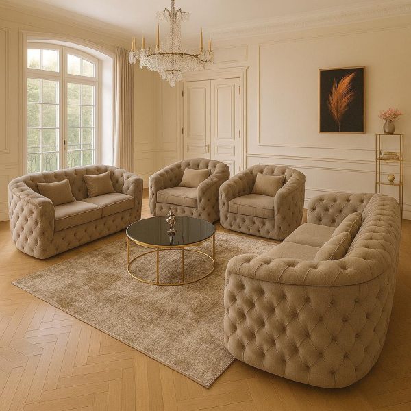 Nancy soffgrupp 3,3,1,1 Tyg Gråbeige