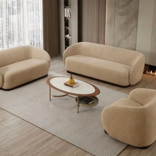 Bella Soffgrupp 3,2,1,1 Tyg Gråbeige