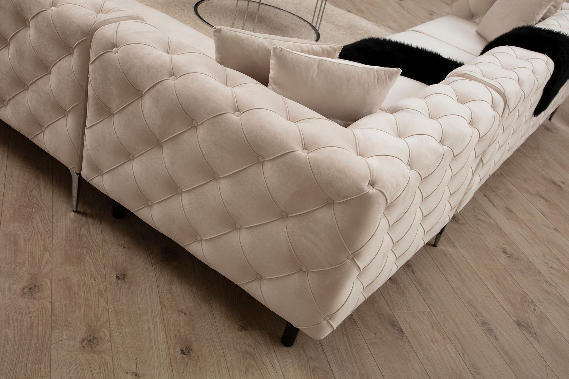 Milano hörnsoffa 280*280 Tyg Beige - Bild 4